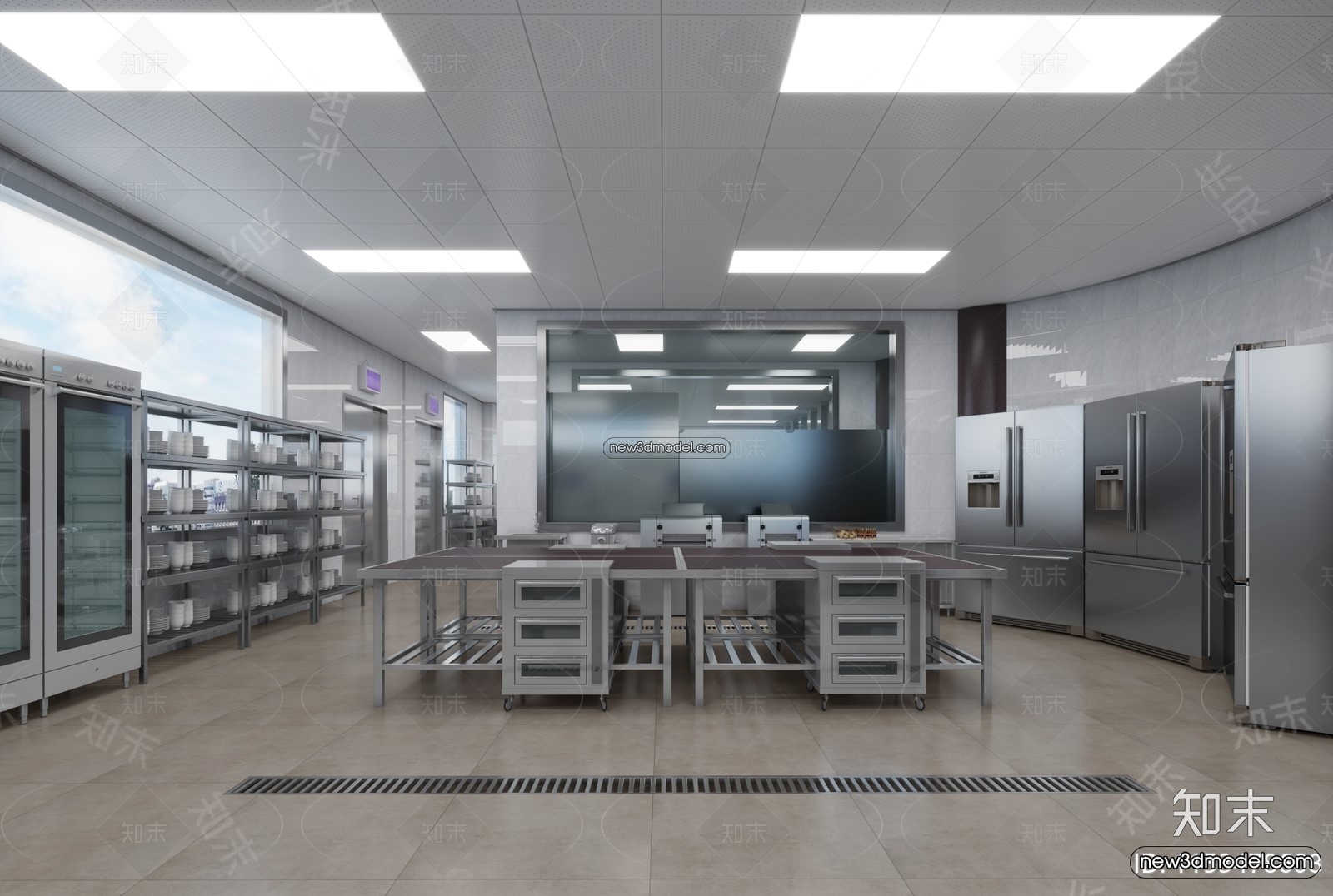 Restaurant Kitchen 3D Models – 3D Scene – 092 – VRAY - thumbnail 4