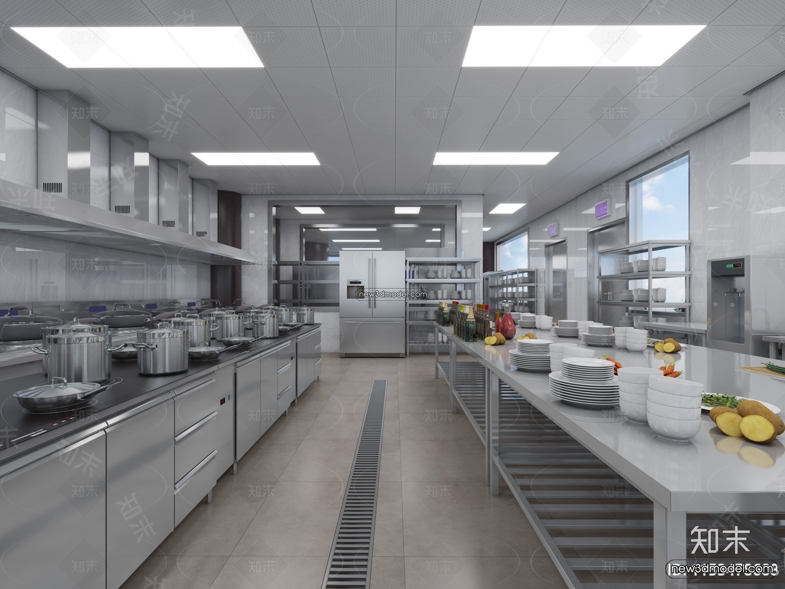Restaurant Kitchen 3D Models – 3D Scene – 092 – VRAY - thumbnail 2