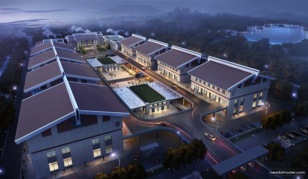 3D Models of Commercial Building – Exterior 3D Scenes – 636 – VRAY - thumbnail 2