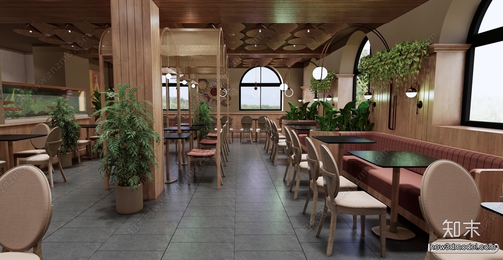 Southeast Asia Restaurant 3D Scenes – 3D Blocks – 031 – VRAY - thumbnail 3