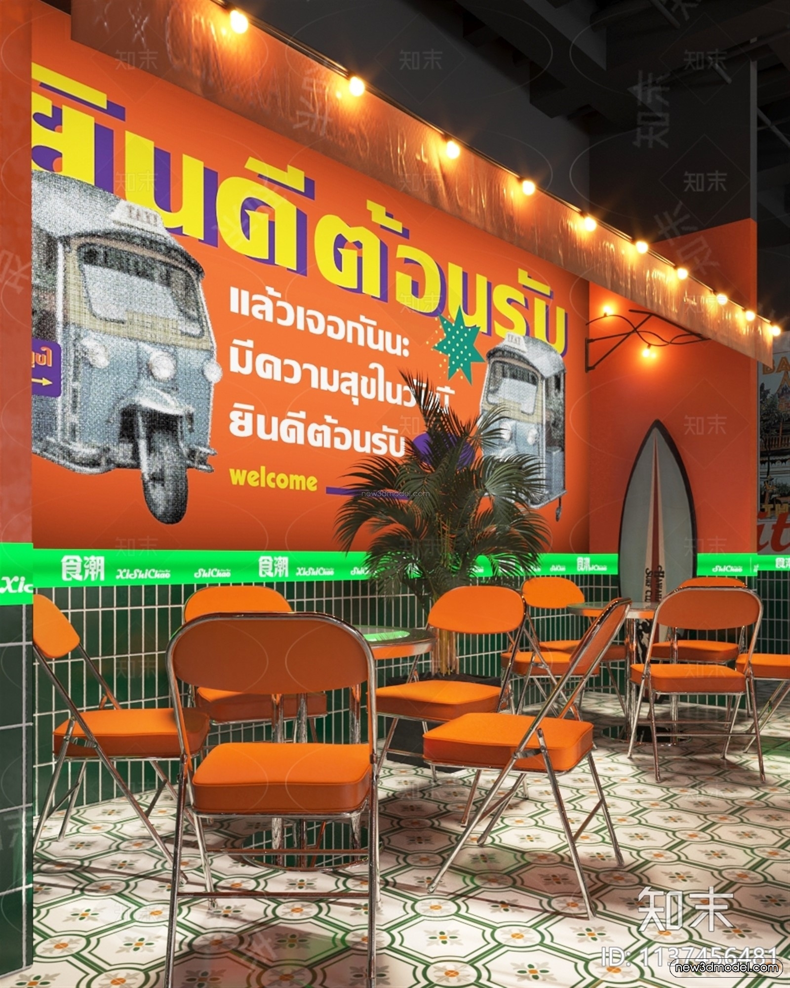 Southeast Asia Restaurant 3D Scenes – 3D Blocks – 032 – VRAY - thumbnail 3
