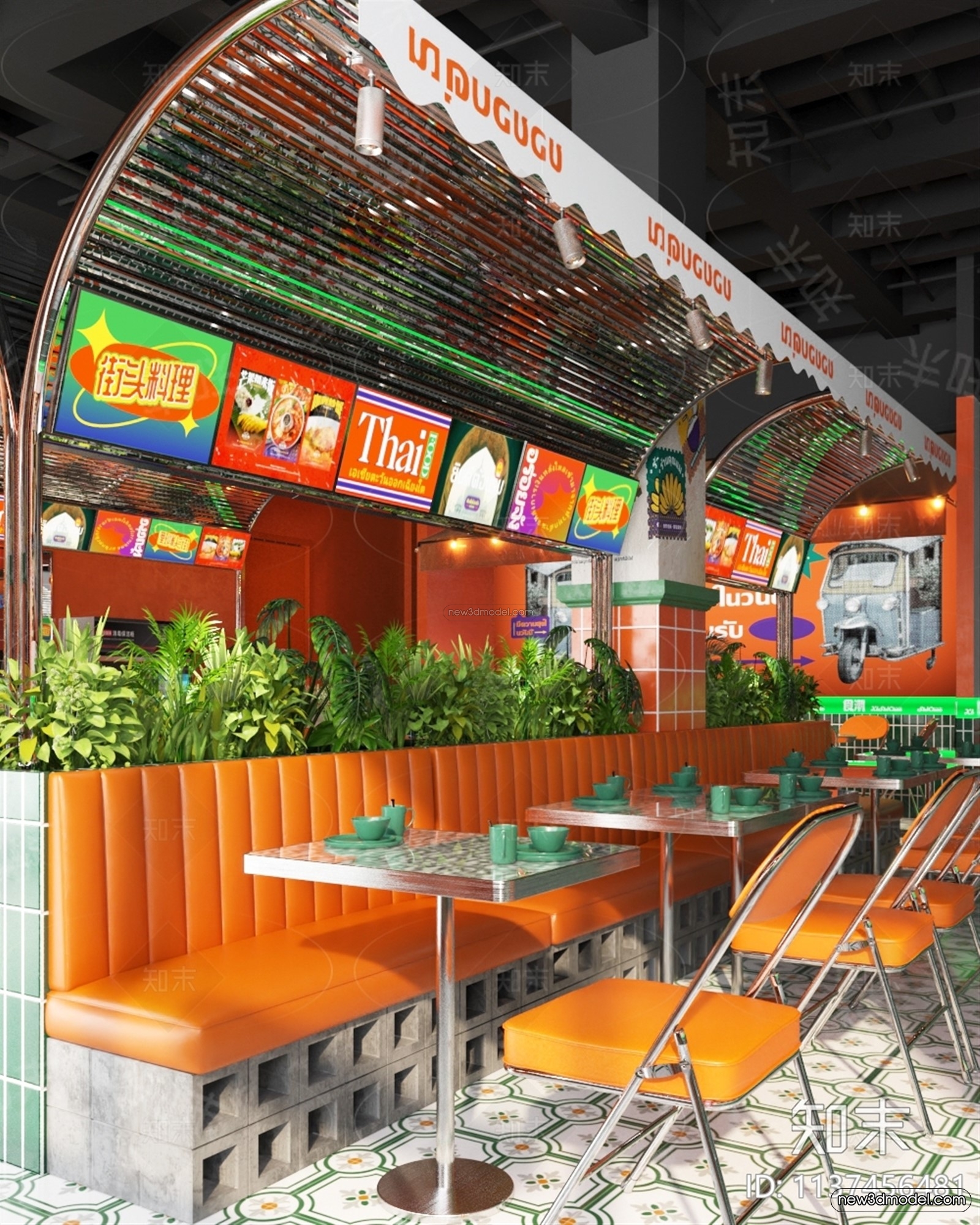 Southeast Asia Restaurant 3D Scenes – 3D Blocks – 032 – VRAY - thumbnail 2