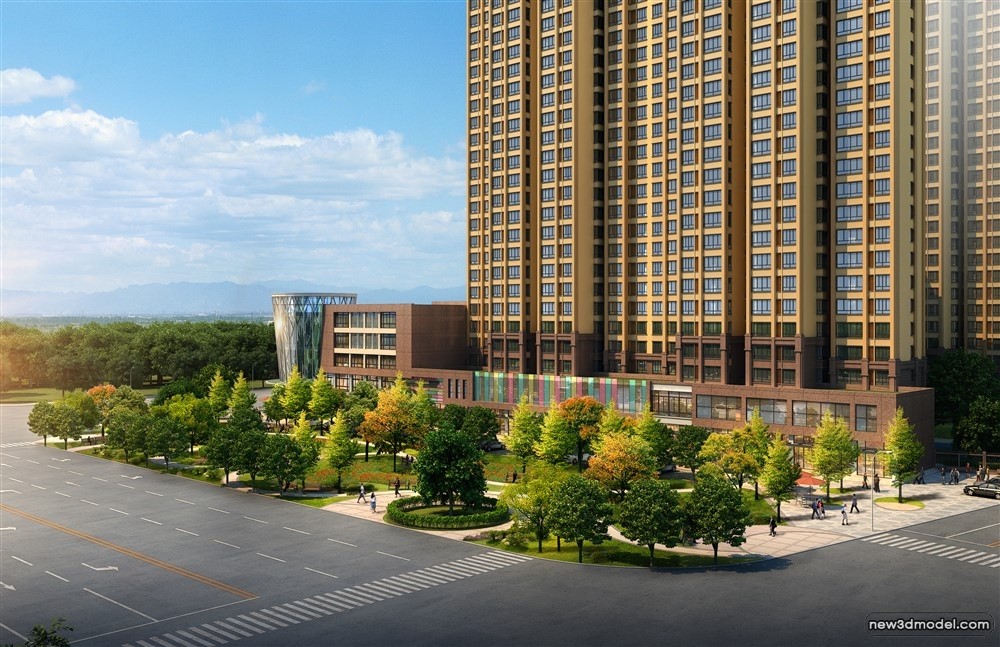 3D Models of Commercial Building – Exterior 3D Scenes – 480 – VRAY - thumbnail 2