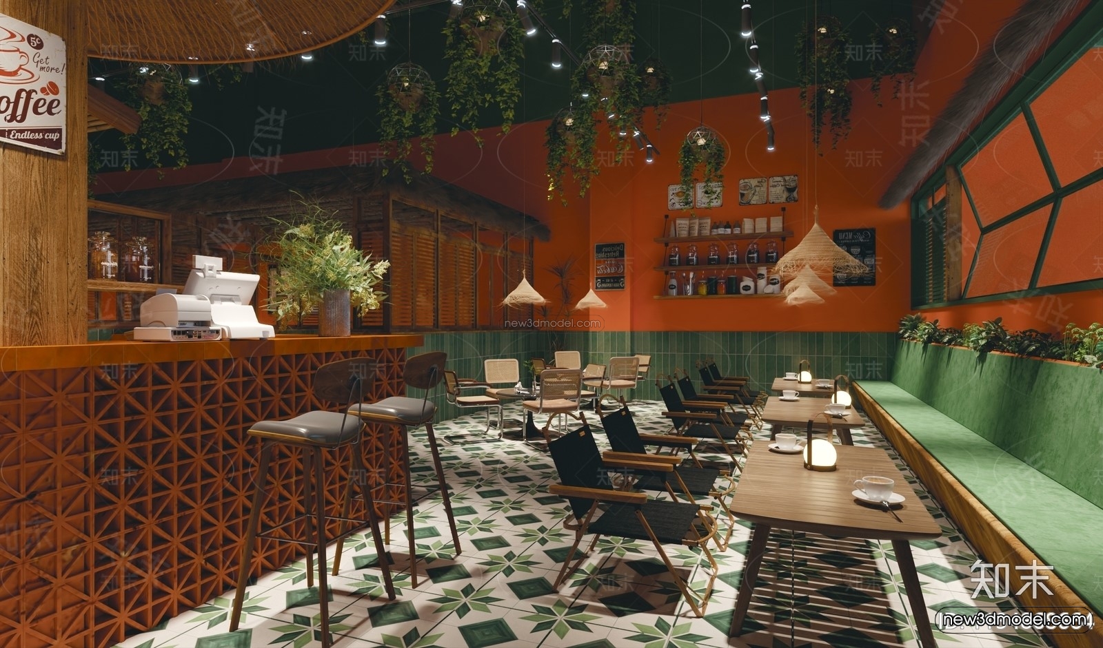 Southeast Asia Restaurant 3D Scenes – 3D Blocks – 034 – VRAY - thumbnail 4
