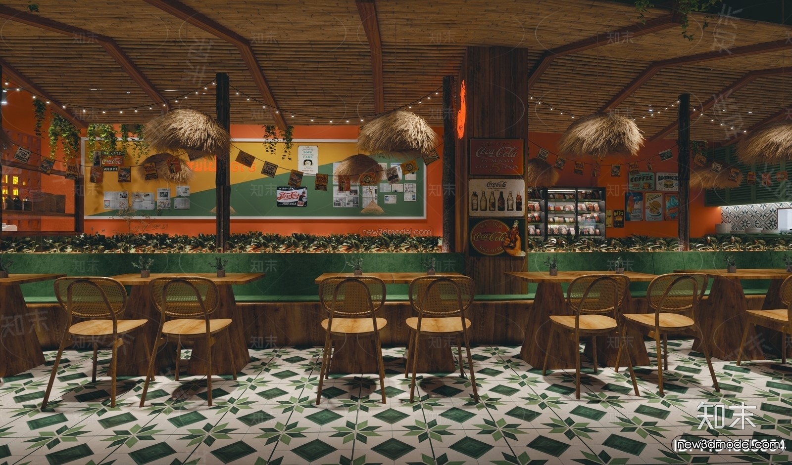 Southeast Asia Restaurant 3D Scenes – 3D Blocks – 034 – VRAY - thumbnail 3