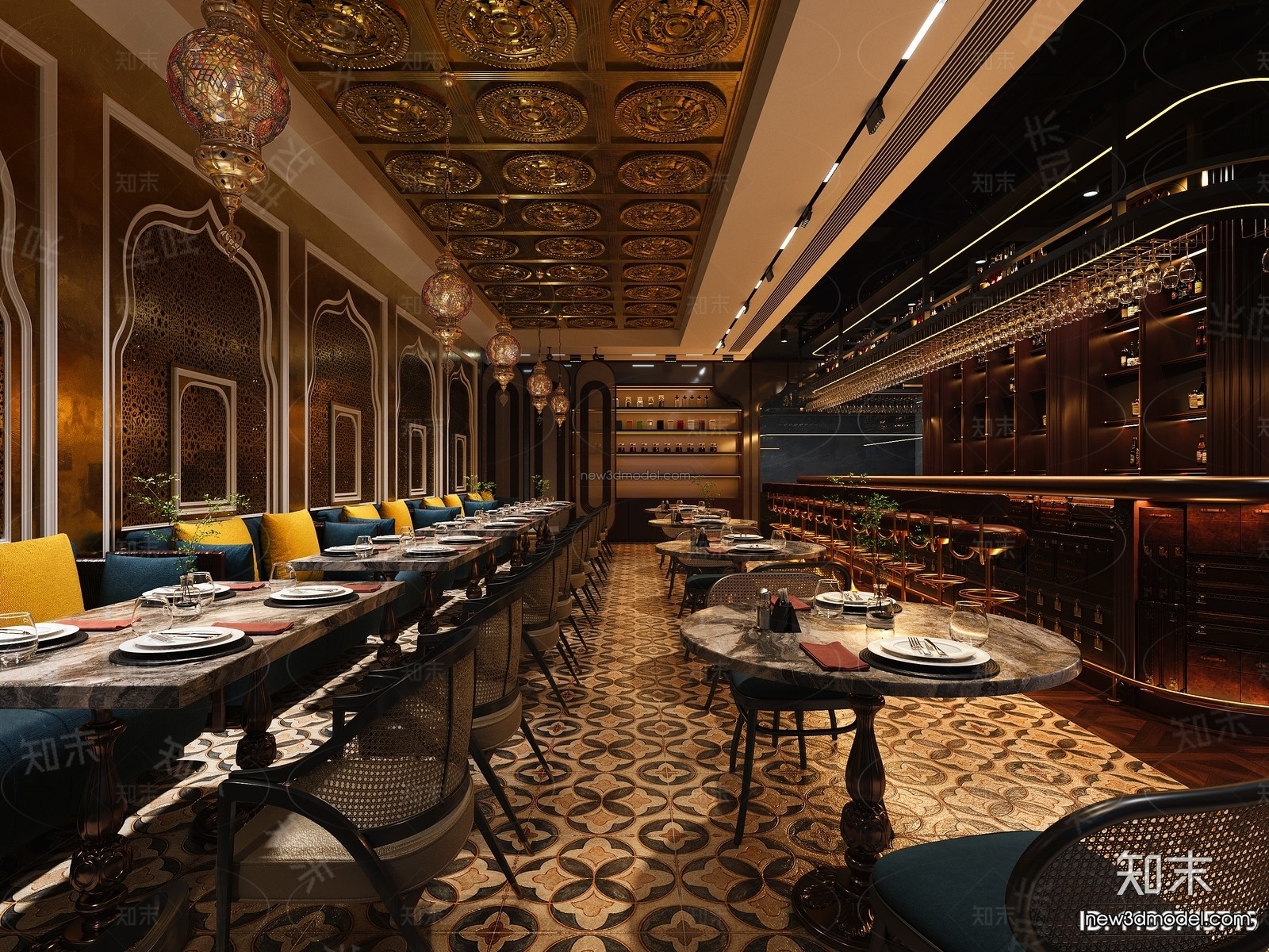 Southeast Asia Restaurant 3D Scenes – 3D Blocks – 035 – CORONA - thumbnail 2