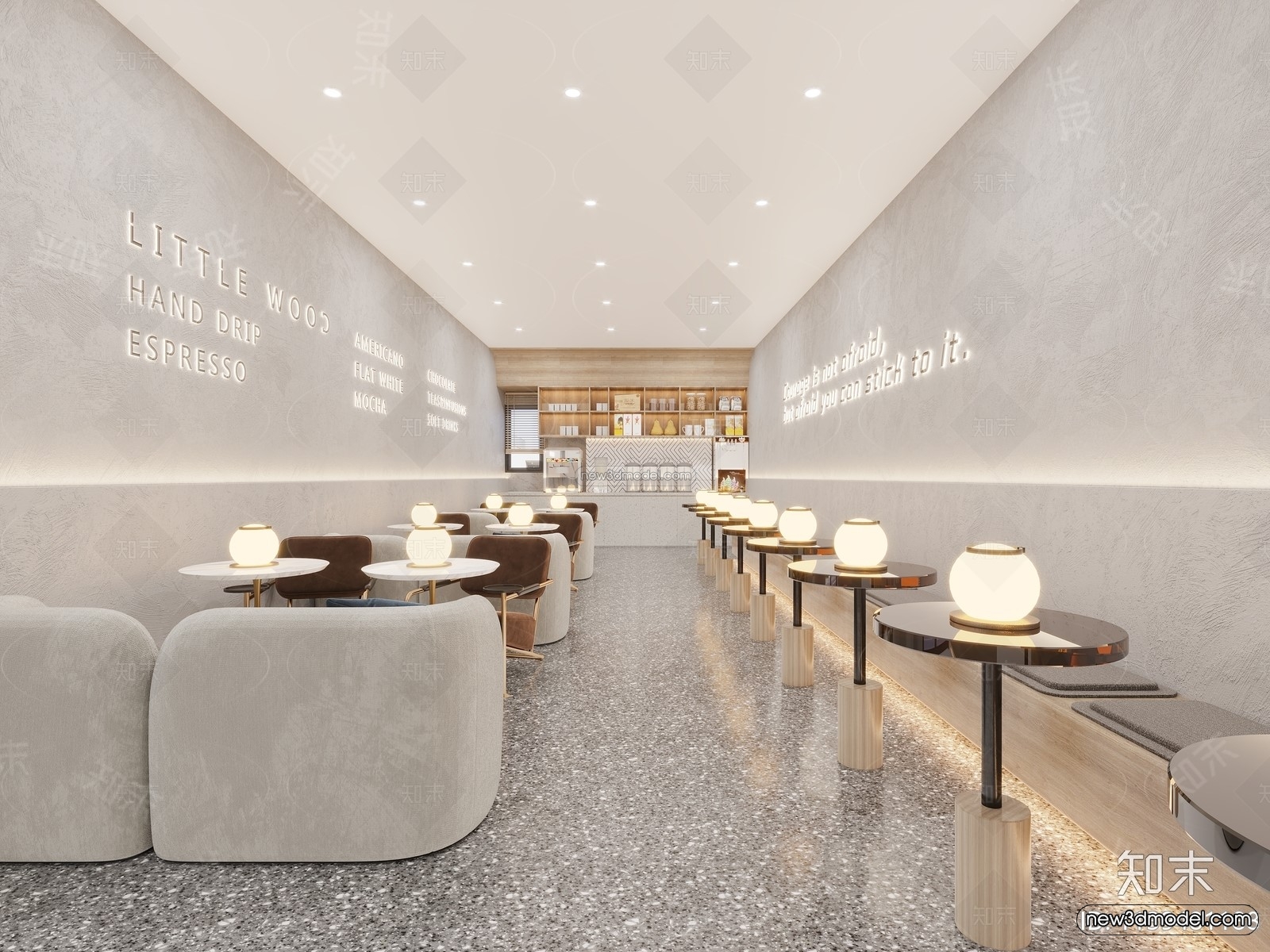 Modern Style Interior 3D Blocks and 3D Models – Coffee Shop 3D Scene – 875 – CORONA - thumbnail 2