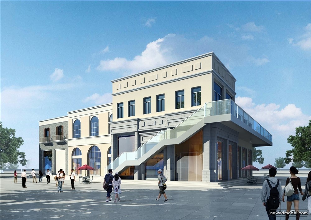 3D Models of Commercial Building – Exterior 3D Scenes – 911 – VRAY - thumbnail 3