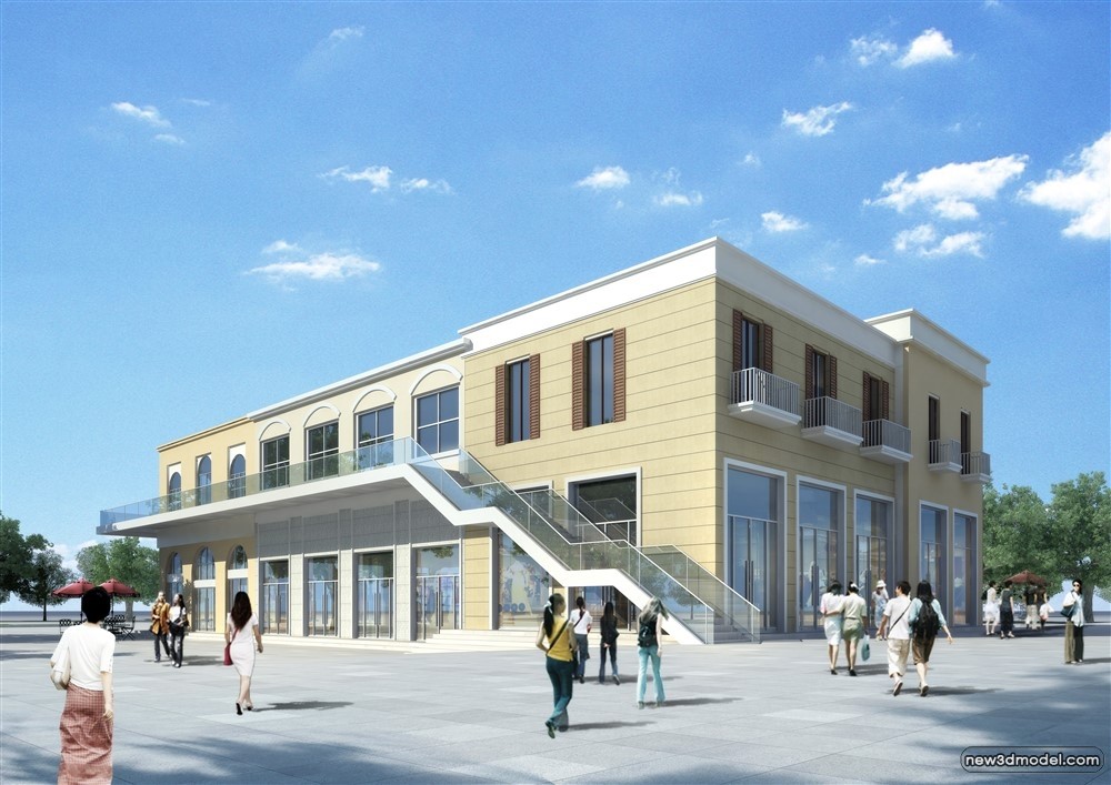 3D Models of Commercial Building – Exterior 3D Scenes – 911 – VRAY - thumbnail 2