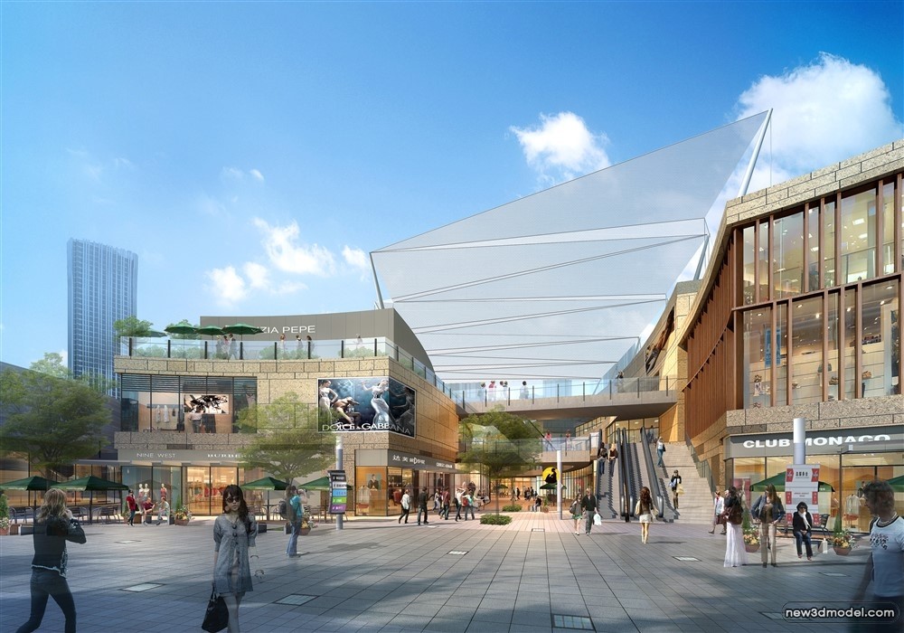3D Models of Commercial Building – Exterior 3D Scenes – 638 – VRAY - thumbnail 3