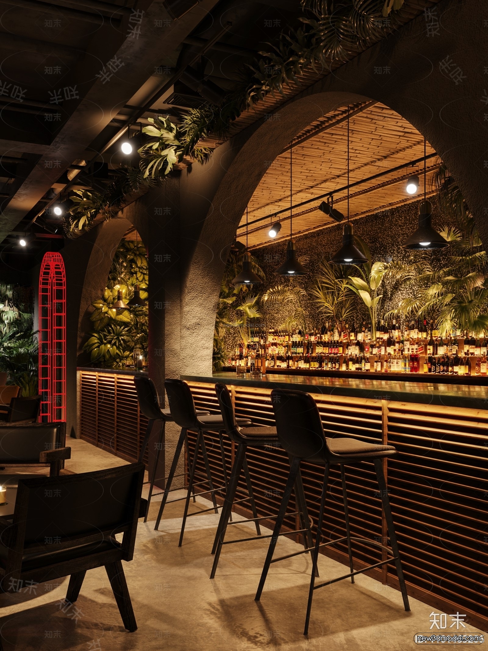 Southeast Asia Restaurant 3D Scenes – 3D Blocks – 045 – CORONA - thumbnail 3