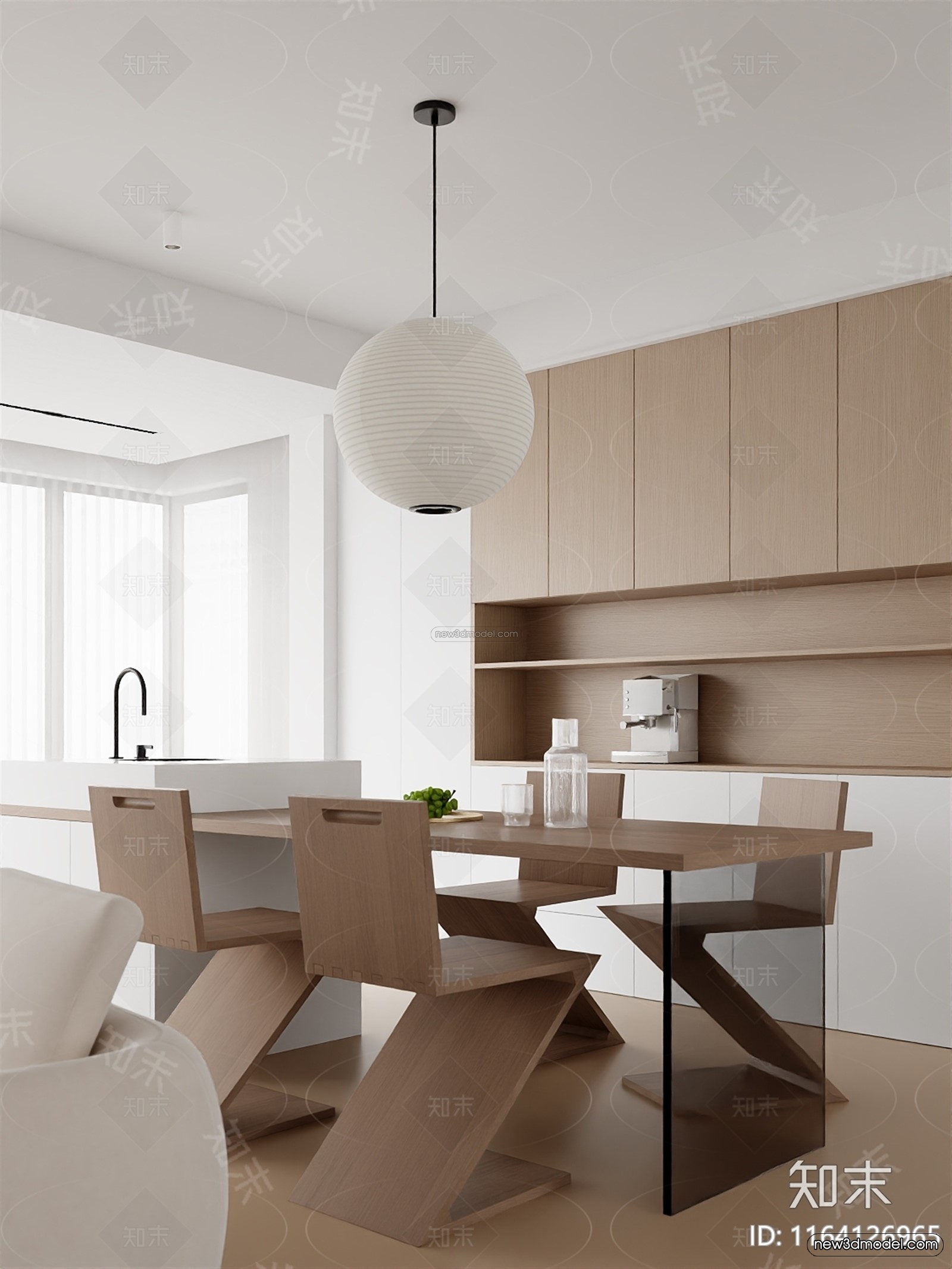 Minimalist Style Interior 3D Blocks – Living Room 3D Model – 096 – VRAY - thumbnail 2