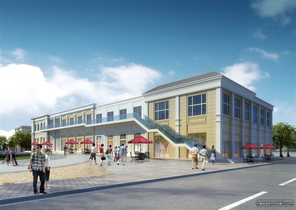 3D Models of Commercial Building – Exterior 3D Scenes – 913 – VRAY - thumbnail 3