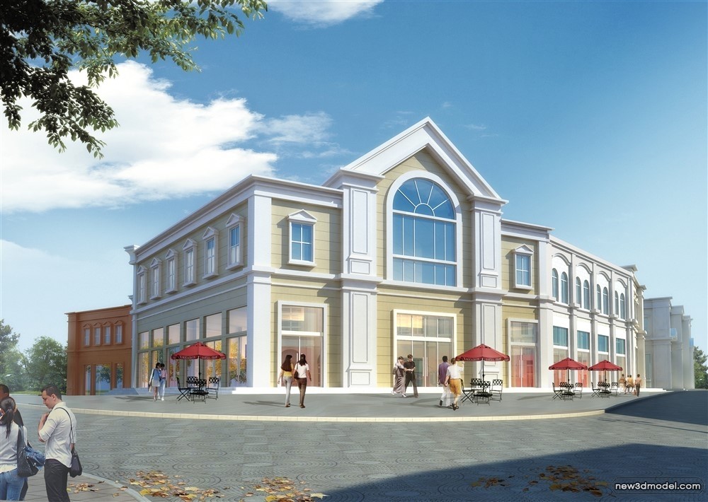 3D Models of Commercial Building – Exterior 3D Scenes – 913 – VRAY - thumbnail 2