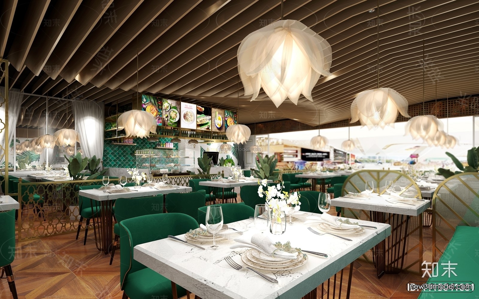Southeast Asia Restaurant 3D Scenes – 3D Blocks – 048 – VRAY - thumbnail 4