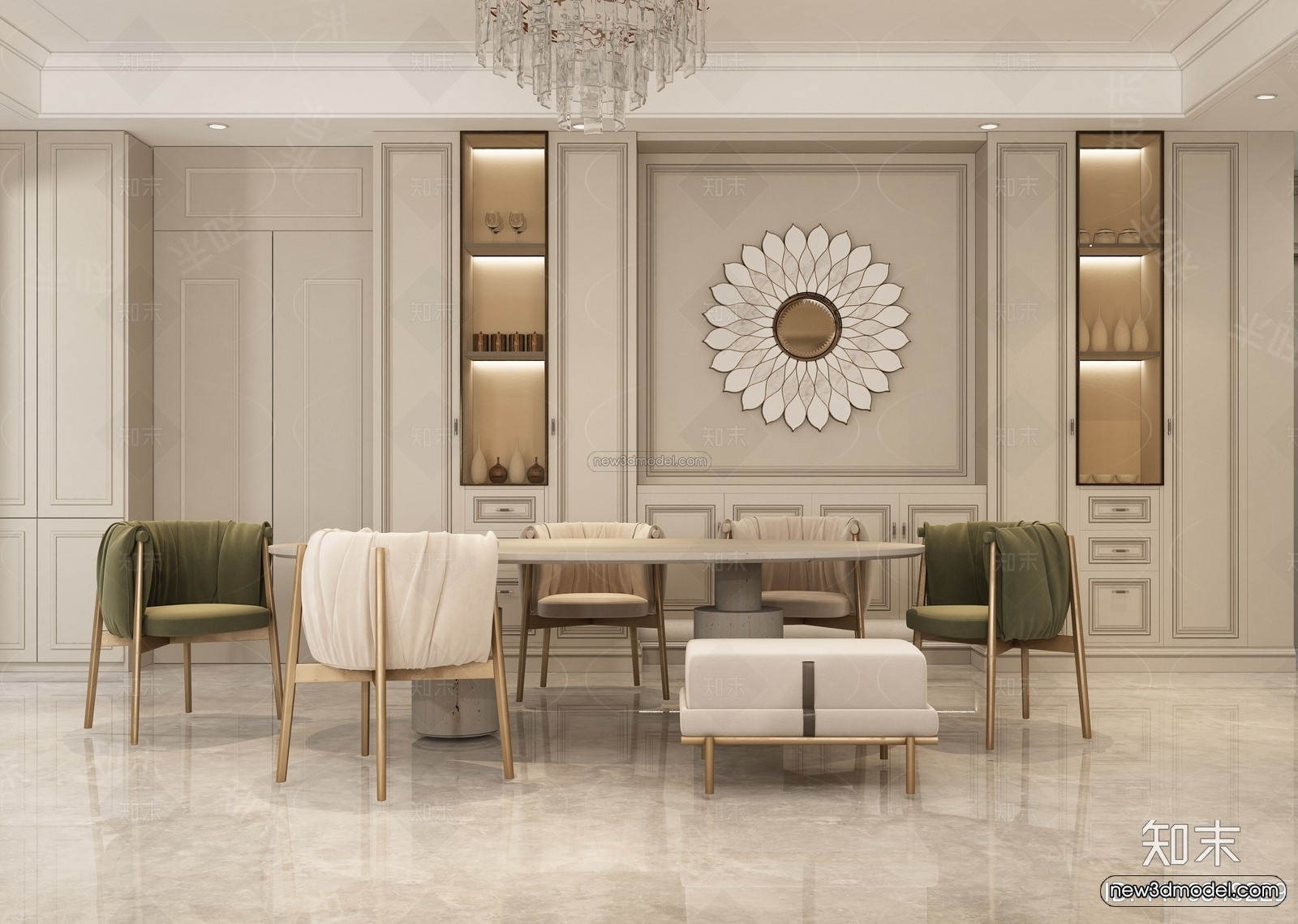 Europe Style Interior 3D Blocks – Living Room 3D Model – 106 – VRAY - thumbnail 3