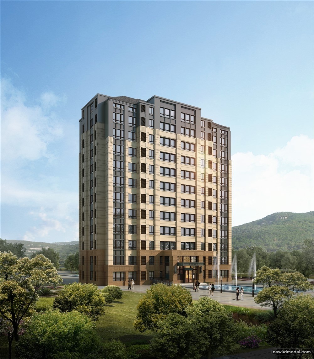 3D Models of Commercial Building – Exterior 3D Scenes – 642 – VRAY - thumbnail 2