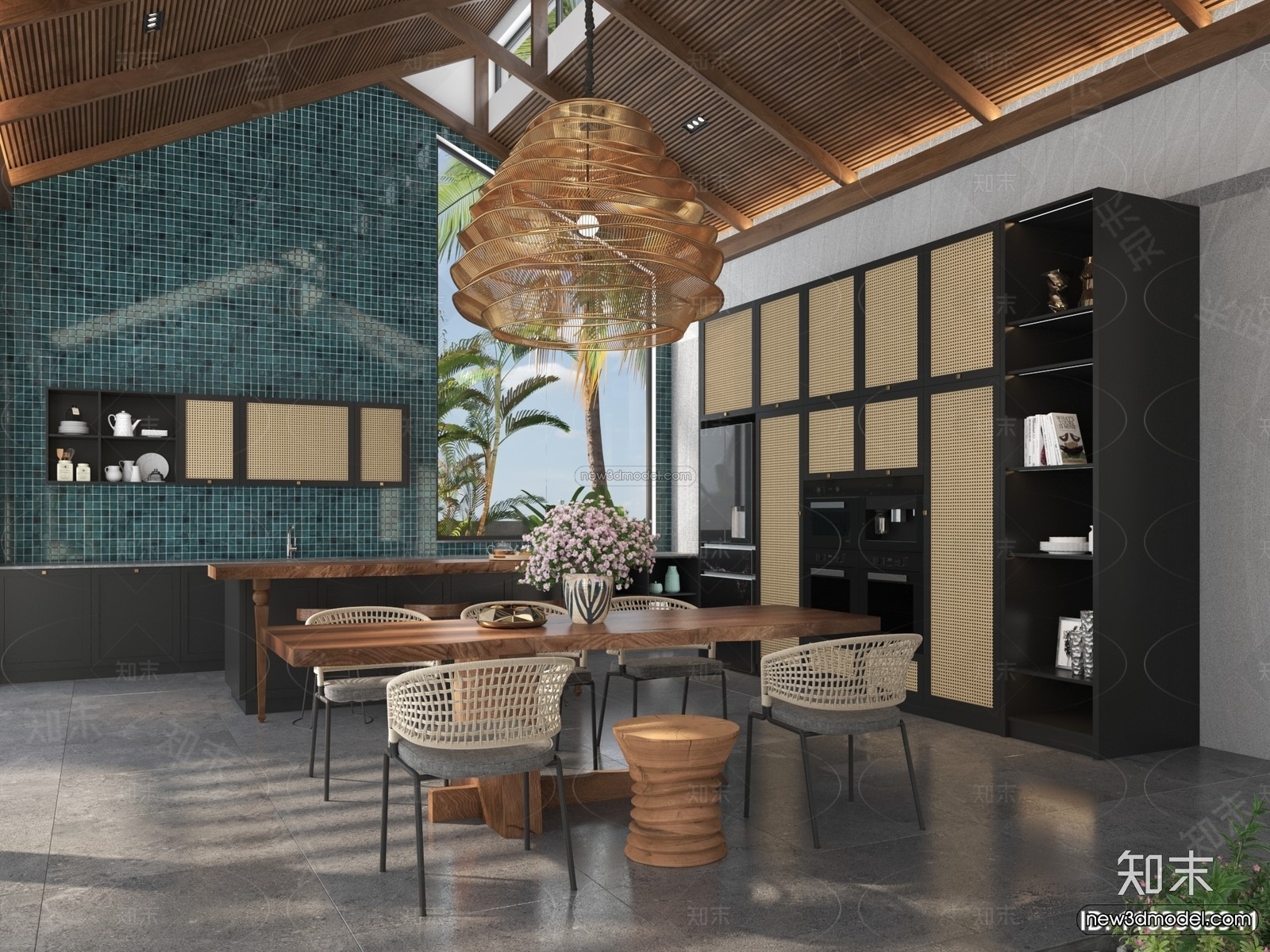 Southeast Asia Restaurant 3D Scenes – 3D Blocks – 051 – VRAY - thumbnail 4