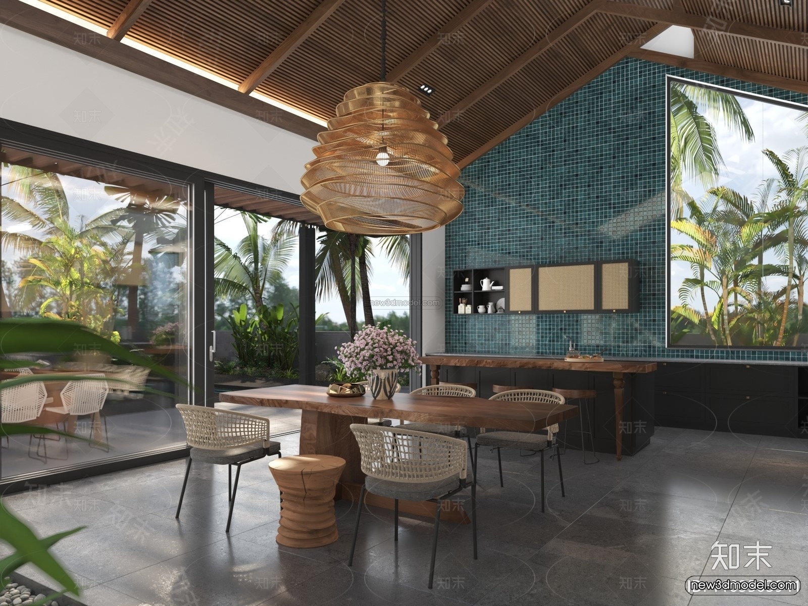 Southeast Asia Restaurant 3D Scenes – 3D Blocks – 051 – VRAY - thumbnail 3