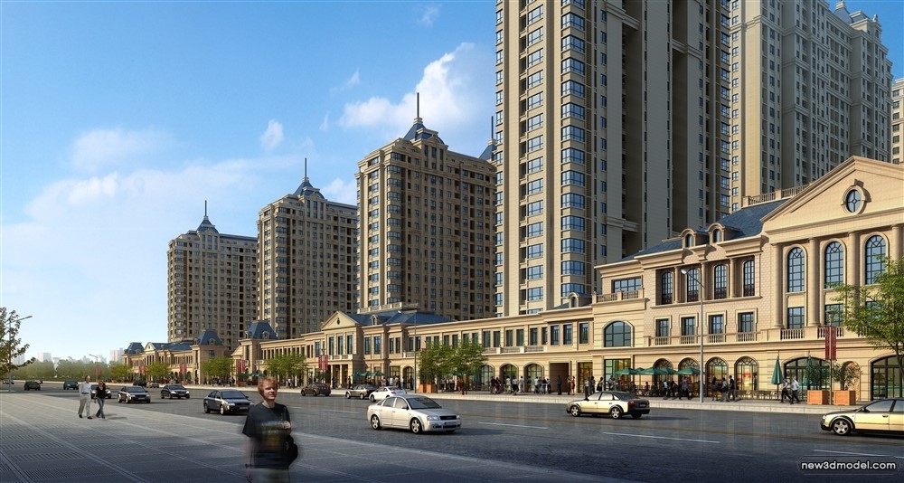 3D Models of Commercial Building – Exterior 3D Scenes – 488 – VRAY - thumbnail 3