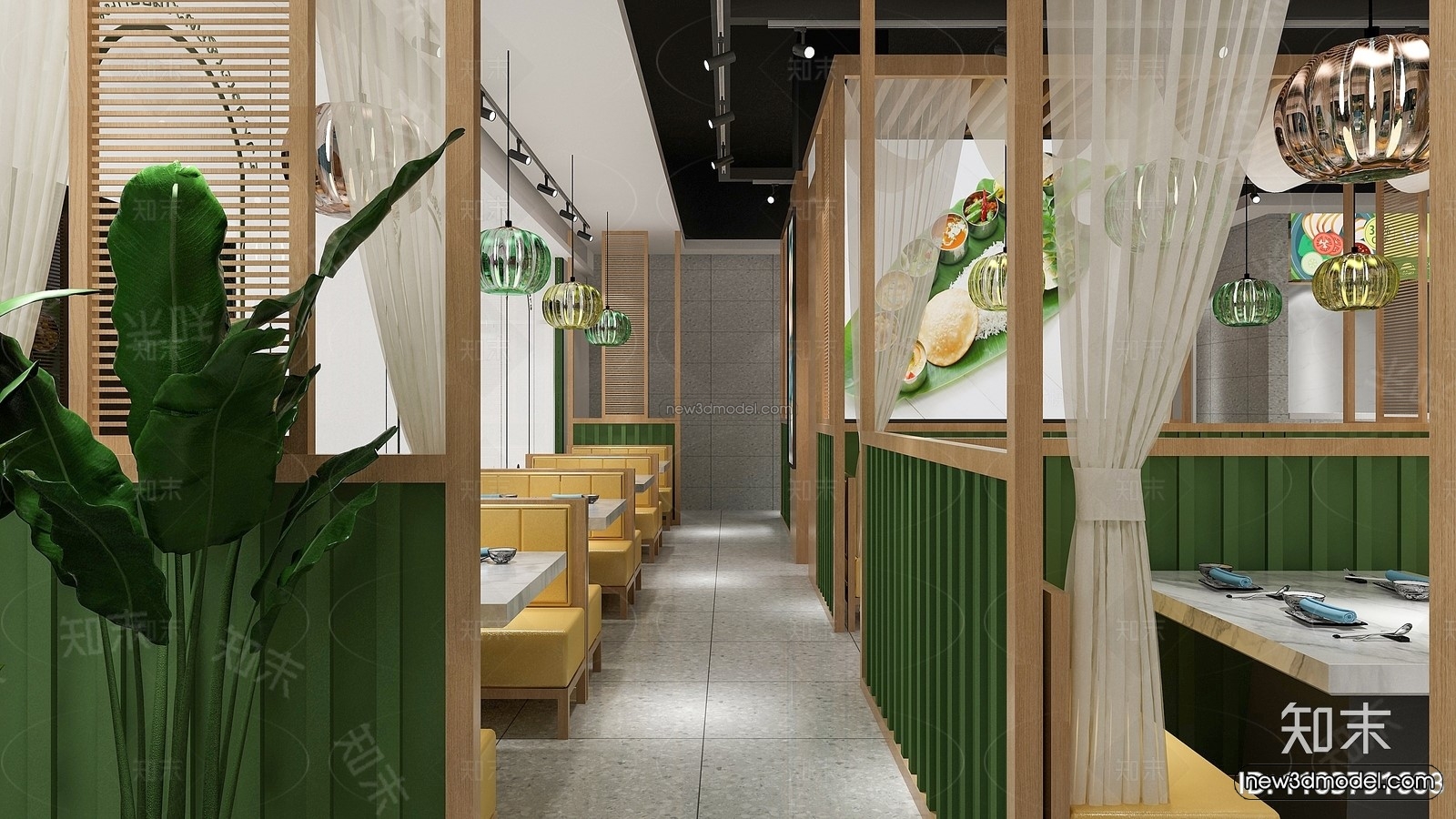 Southeast Asia Restaurant 3D Scenes – 3D Blocks – 055 – VRAY - thumbnail 2