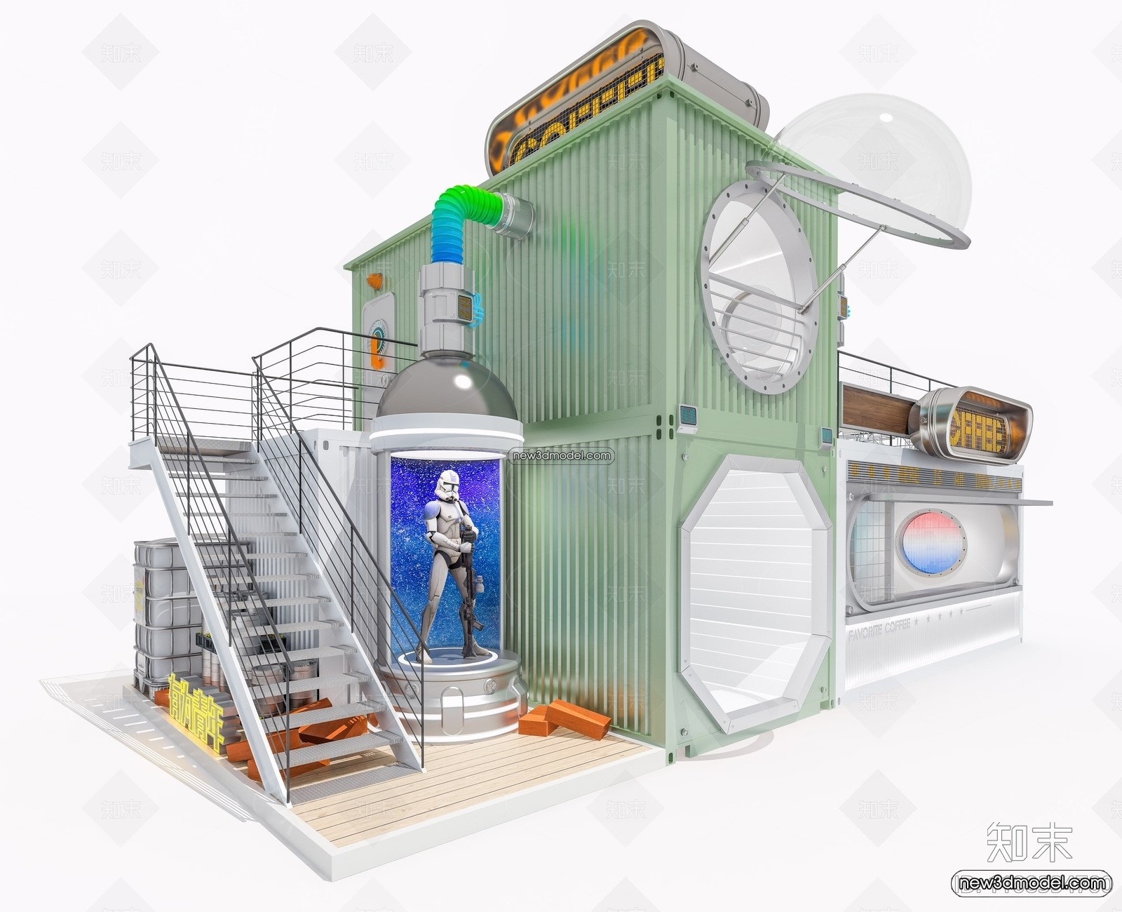 3D Model of Container Coffee – 3D Scene – 075 – VRAY - thumbnail 4