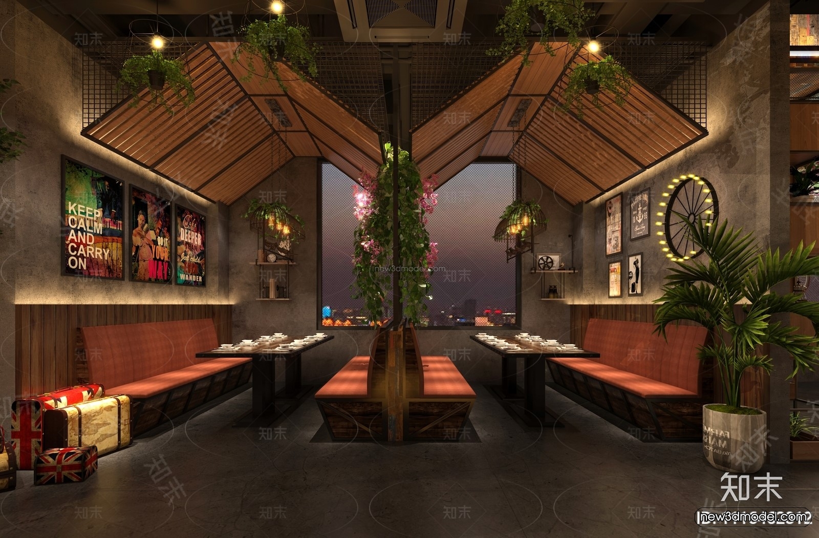Southeast Asia Restaurant 3D Scenes – 3D Blocks – 056 – VRAY - thumbnail 2