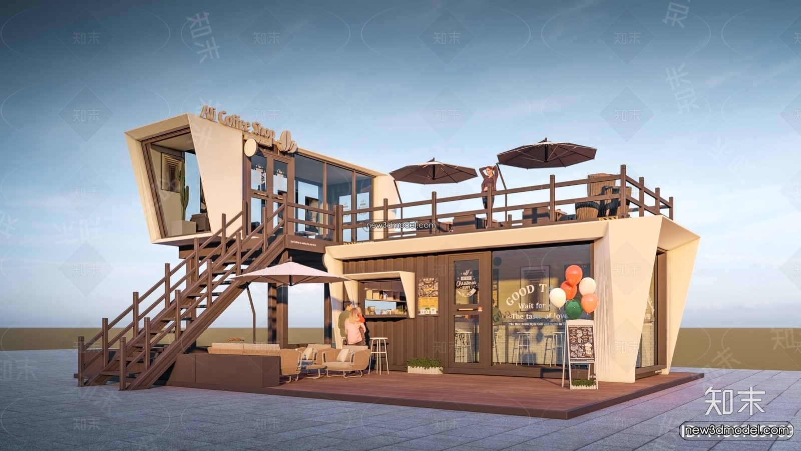 3D Model of Container Coffee – 3D Scene – 078 – VRAY - thumbnail 2