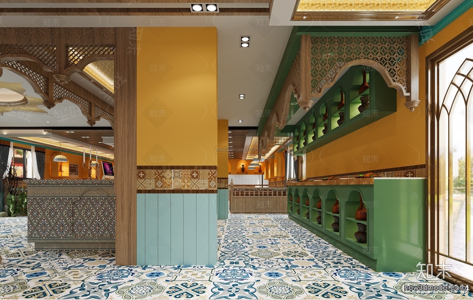 Southeast Asia Restaurant 3D Scenes – 3D Blocks – 057 – CORONA - thumbnail 4