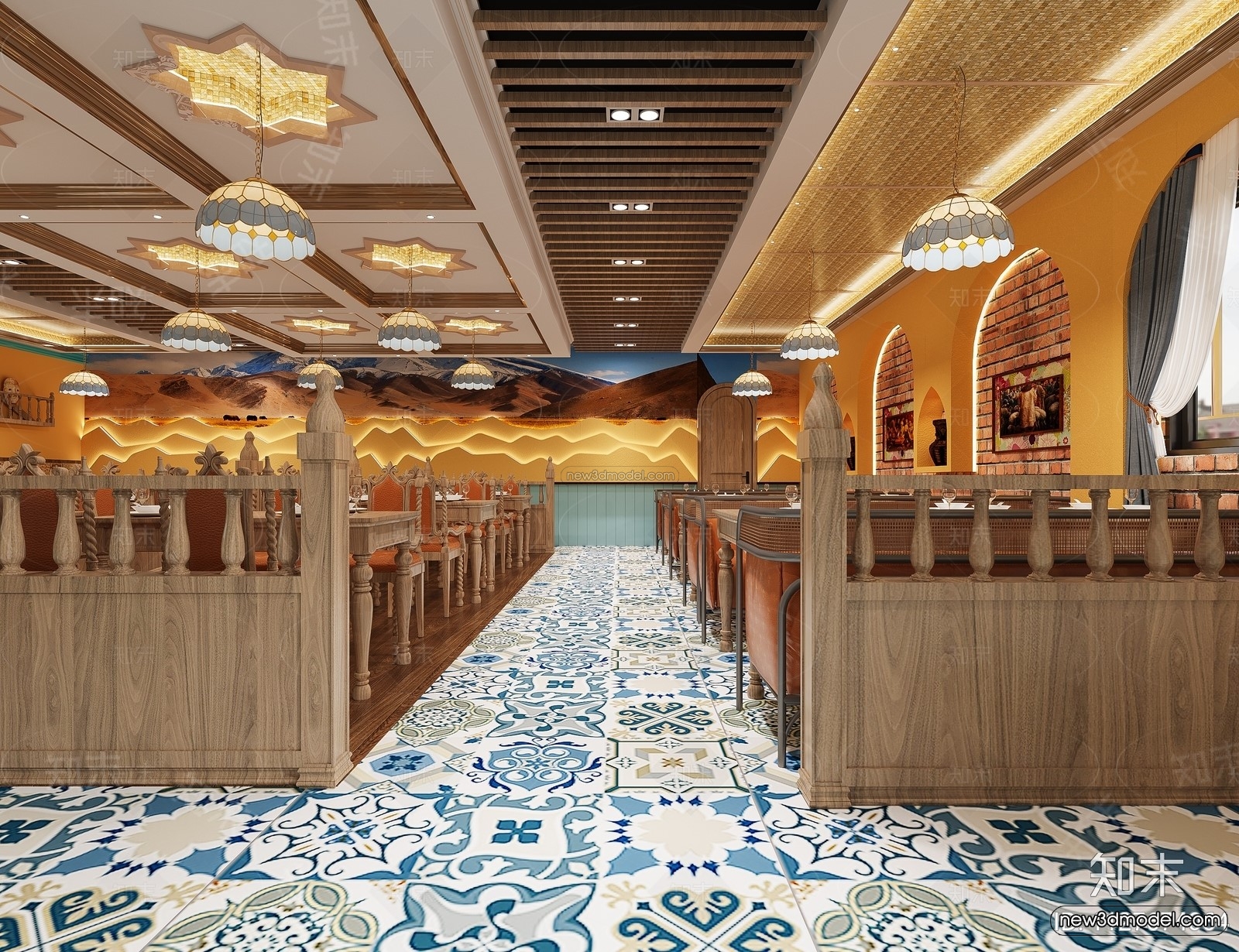 Southeast Asia Restaurant 3D Scenes – 3D Blocks – 057 – CORONA - thumbnail 3