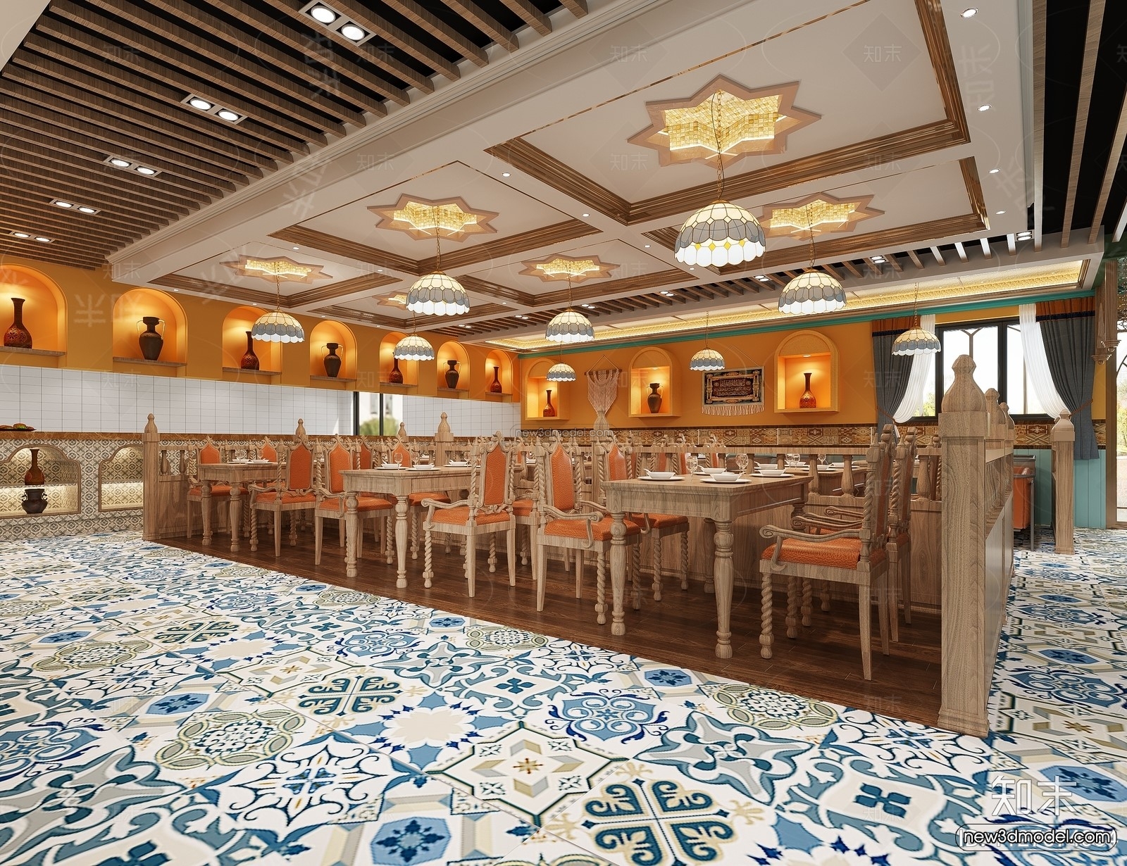 Southeast Asia Restaurant 3D Scenes – 3D Blocks – 057 – CORONA - thumbnail 2