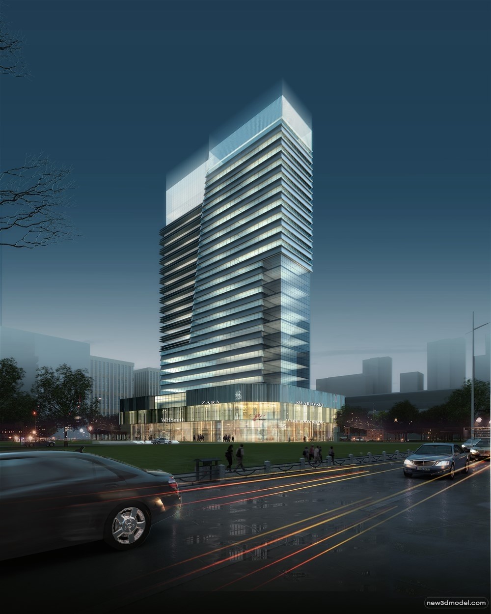 3D Models of Commercial Building – Exterior 3D Scenes – 916 – VRAY - thumbnail 3