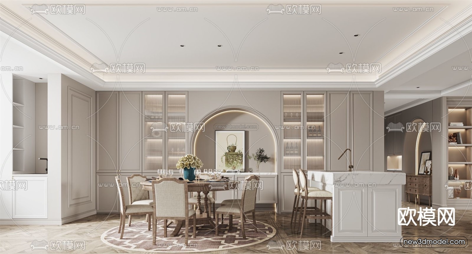 Europe Style Interior 3D Blocks – Living Room 3D Model – 114 – VRAY - thumbnail 2