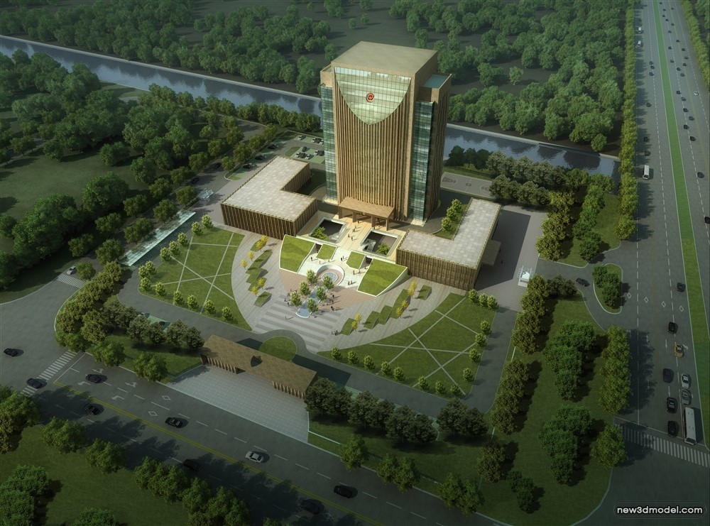 3D Models of Commercial Building – Exterior 3D Scenes – 918 – VRAY - thumbnail 3