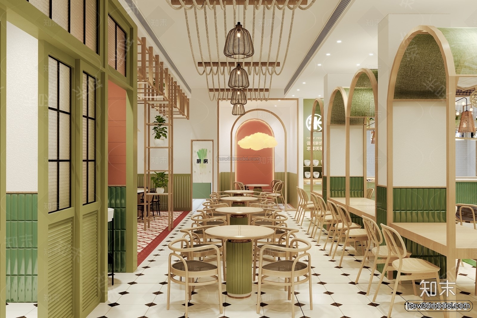 Southeast Asia Restaurant 3D Scenes – 3D Blocks – 060 – VRAY - thumbnail 2