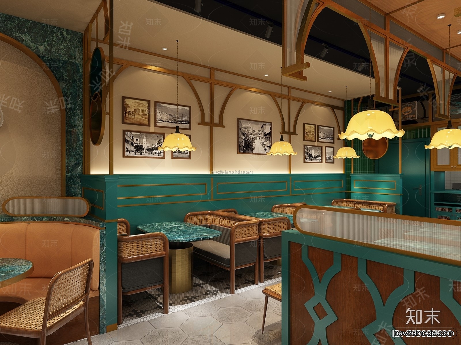 Southeast Asia Restaurant 3D Scenes – 3D Blocks – 062 – VRAY - thumbnail 2