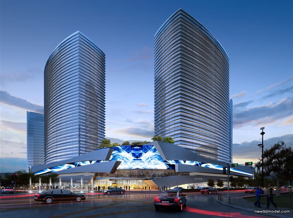 3D Models of Commercial Building – Exterior 3D Scenes – 495 – VRAY - thumbnail 2