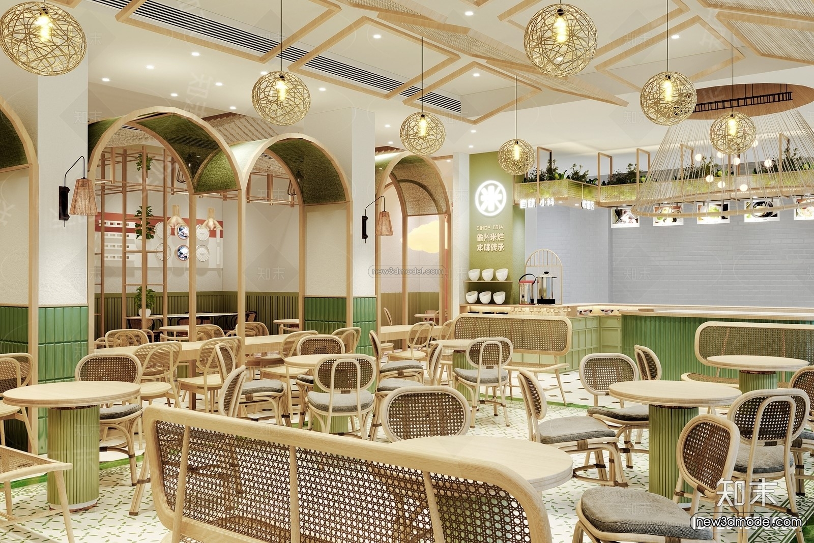 Southeast Asia Restaurant 3D Scenes – 3D Blocks – 060 – VRAY - thumbnail 4