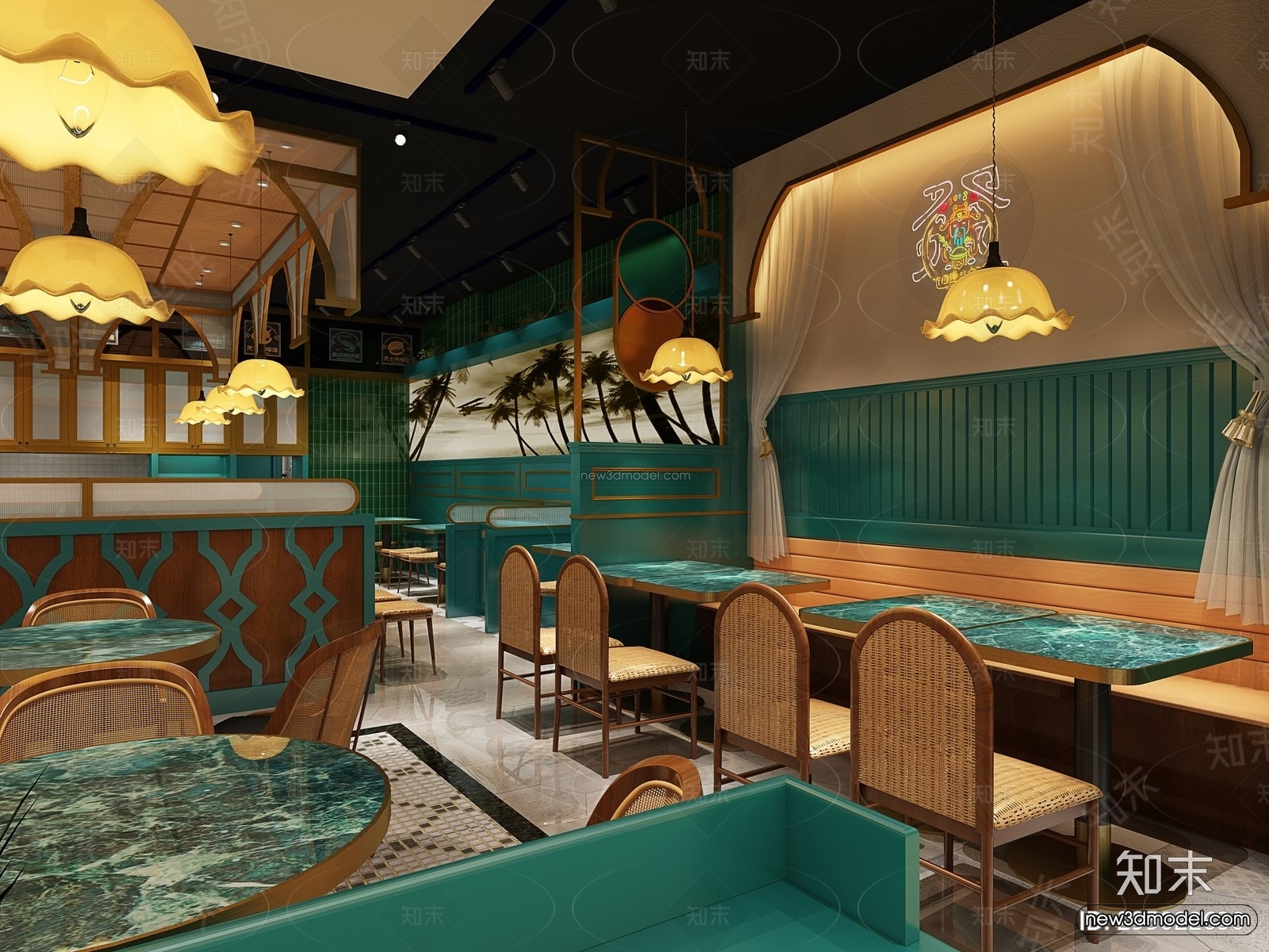 Southeast Asia Restaurant 3D Scenes – 3D Blocks – 062 – VRAY - thumbnail 3