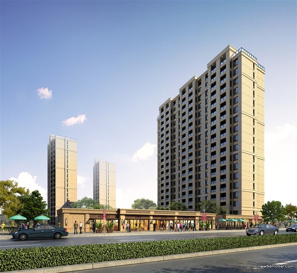 3D Models of Commercial Building – Exterior 3D Scenes – 648 – VRAY - thumbnail 5