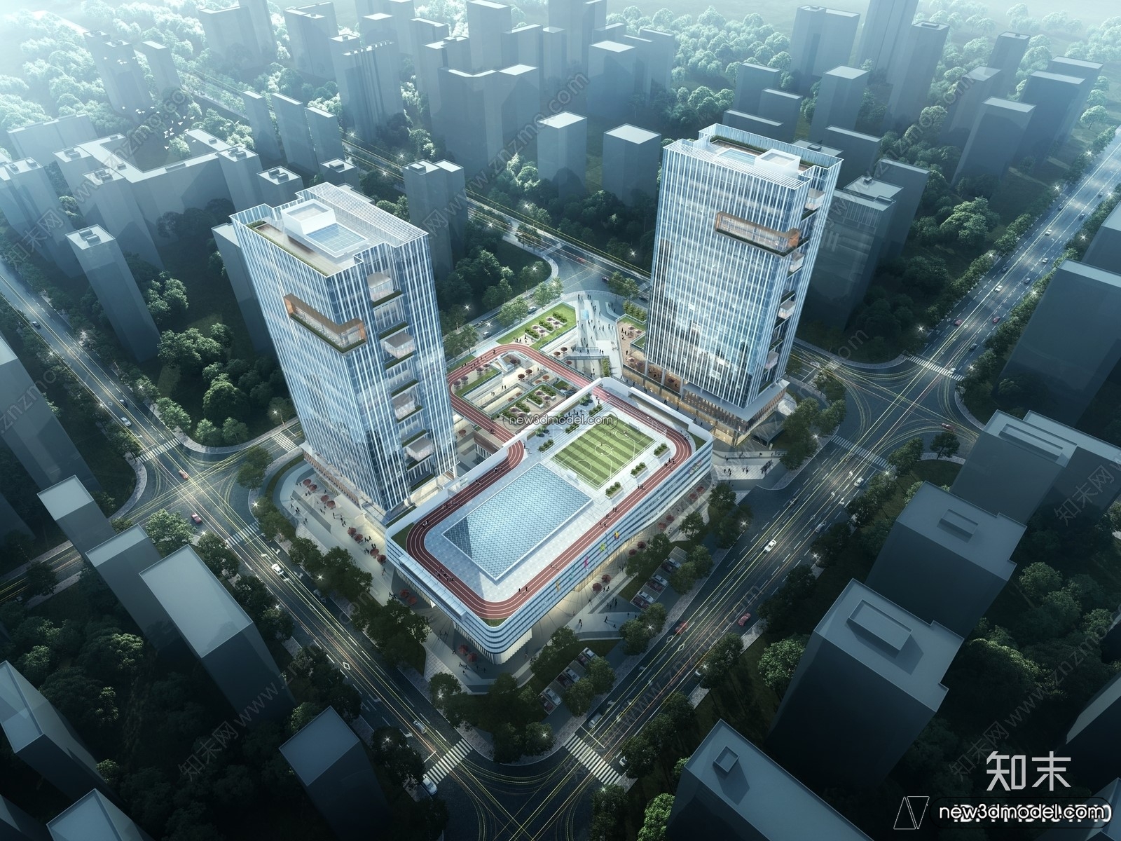 3D Models of Commercial Building – Exterior 3D Scenes – 058 – VRAY - thumbnail 2