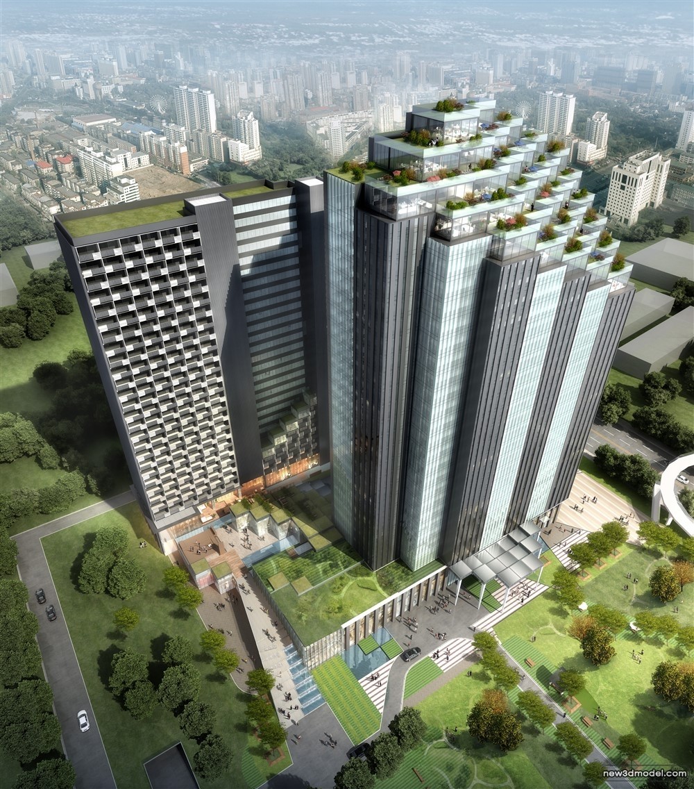3D Models of Commercial Building – Exterior 3D Scenes – 646 – VRAY - thumbnail 2