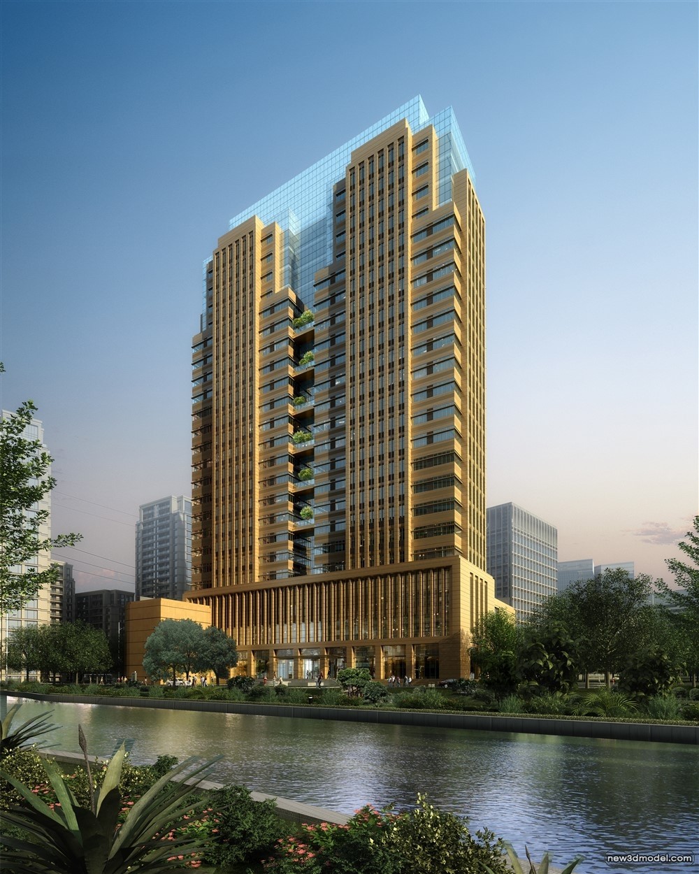 3D Models of Commercial Building – Exterior 3D Scenes – 923 – VRAY - thumbnail 3
