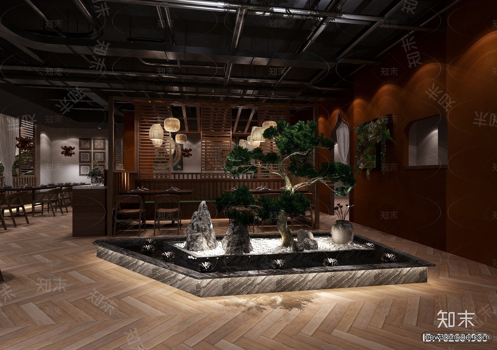 Southeast Asia Restaurant 3D Scenes – 3D Blocks – 067 – VRAY - thumbnail 3