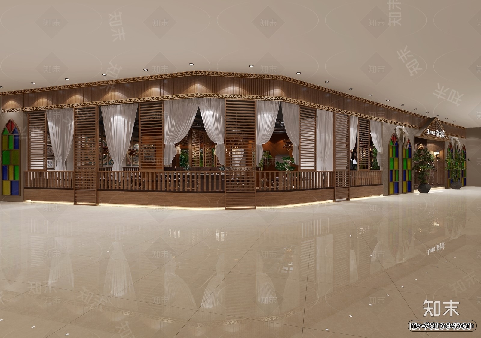 Southeast Asia Restaurant 3D Scenes – 3D Blocks – 067 – VRAY - thumbnail 2