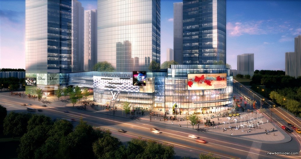 3D Models of Commercial Building – Exterior 3D Scenes – 924 – VRAY - thumbnail 3