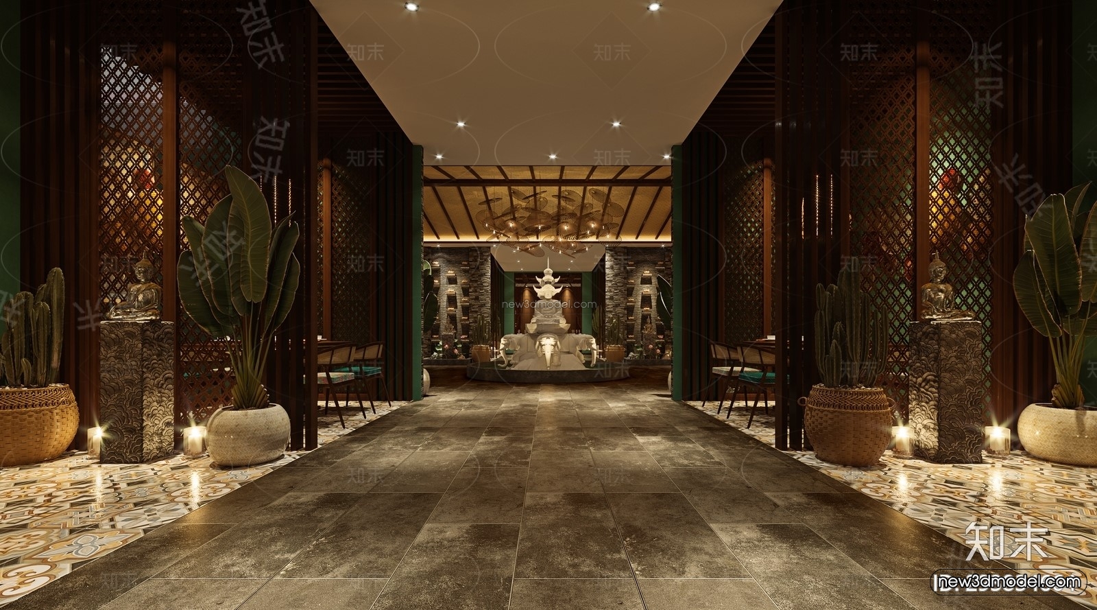 Southeast Asia Restaurant 3D Scenes – 3D Blocks – 068 – CORONA - thumbnail 2