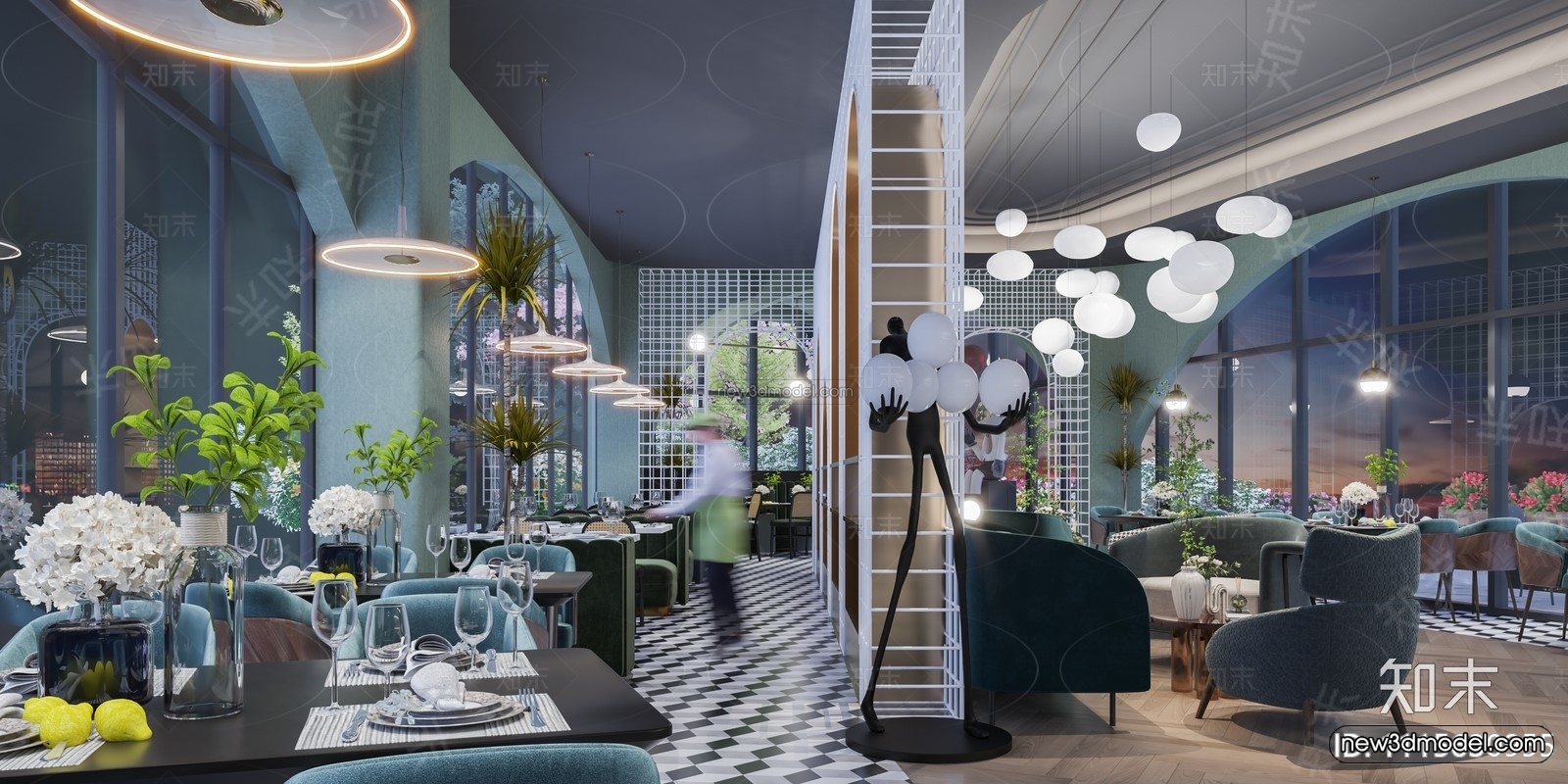 Southeast Asia Restaurant 3D Scenes – 3D Blocks – 075 – VRAY - thumbnail 3
