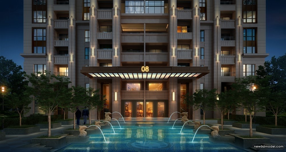 3D Models of Commercial Building – Exterior 3D Scenes – 496 – VRAY - thumbnail 2