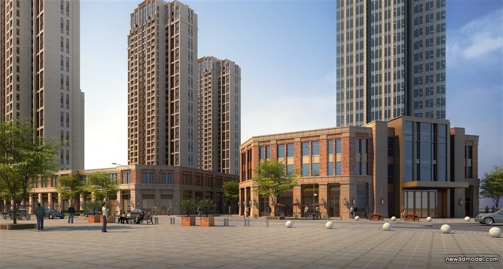 3D Models of Commercial Building – Exterior 3D Scenes – 497 – VRAY - thumbnail 2